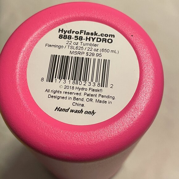 HYDRO FLASK Tumbler Flamingo, 22 oz Hot & Cold discontinued tsl625 - Picture 2 of 6